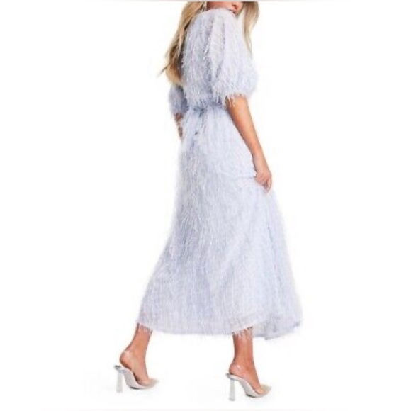 ASOS Design Fluffy Cut Out Midi Dress - Picture 2 of 5